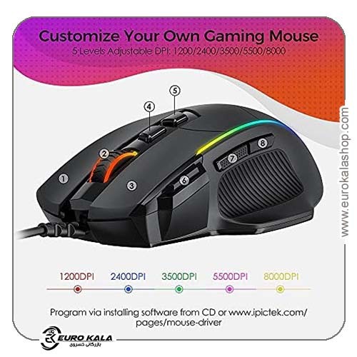 ماوس گیمینگ T-DAGGER PC278 تی-دگر ارگونومیک