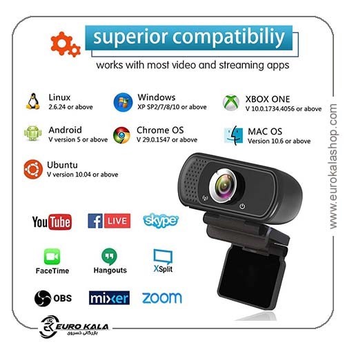 وبکم HD 1080P با میکروفون، لنز واید 110 درجه