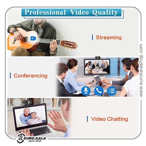 وبکم HD 1080P با میکروفون، لنز واید 110 درجه