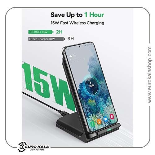شارژر بی‌سیم TECKNET 15W با استند