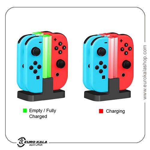 ایستگاه شارژ 4 در 1 برای کنترلرهای Joy-Con نینتندو سوییچ با نمایشگر LED اختصاصی (برند sefudun)