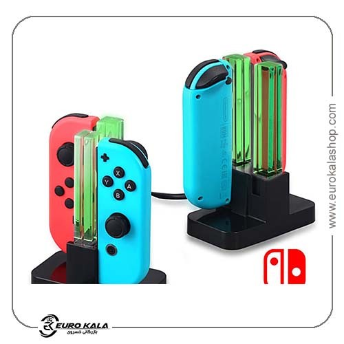 ایستگاه شارژ 4 در 1 برای کنترلرهای Joy-Con نینتندو سوییچ با نمایشگر LED اختصاصی (برند sefudun)