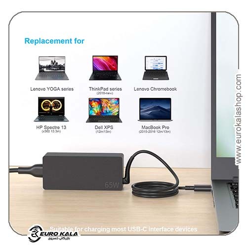 شارژر لپتاپ 65 واتی USB-C برند AYNEFF