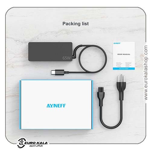 شارژر لپتاپ 65 واتی USB-C برند AYNEFF