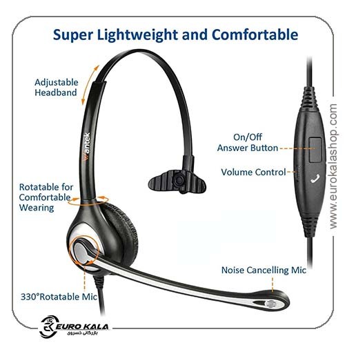 هدست باسیم Wantek 600FJ3.5 با میکروفون حذف نویز