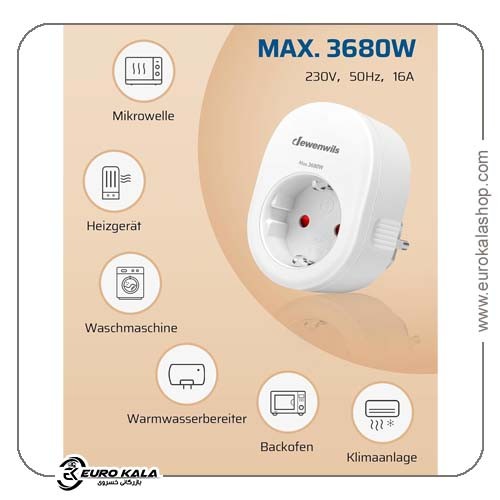 پریز بیسیم DEWENWILS BHC1805G-RF-16A