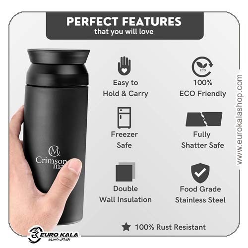 بطری آب استیل ضد زنگ Genri با ظرفیت 500 میلیلیتر Genri Black Stainless Steel Water Bottle