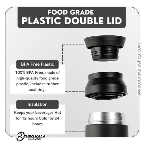 بطری آب استیل ضد زنگ Genri با ظرفیت 500 میلیلیتر Genri Black Stainless Steel Water Bottle