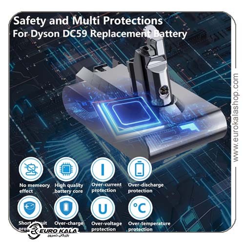 باتری جاروبرقی دایسون Homesuit V6 4000mAh برای جاروهای Dyson V6