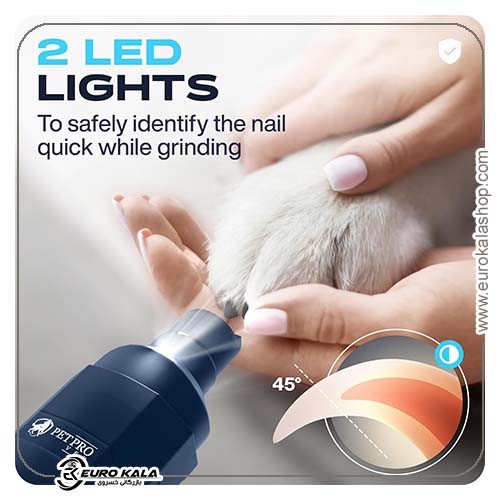 سوهان برقی ناخن حیوانات خانگی PETPROVED با چراغ LED