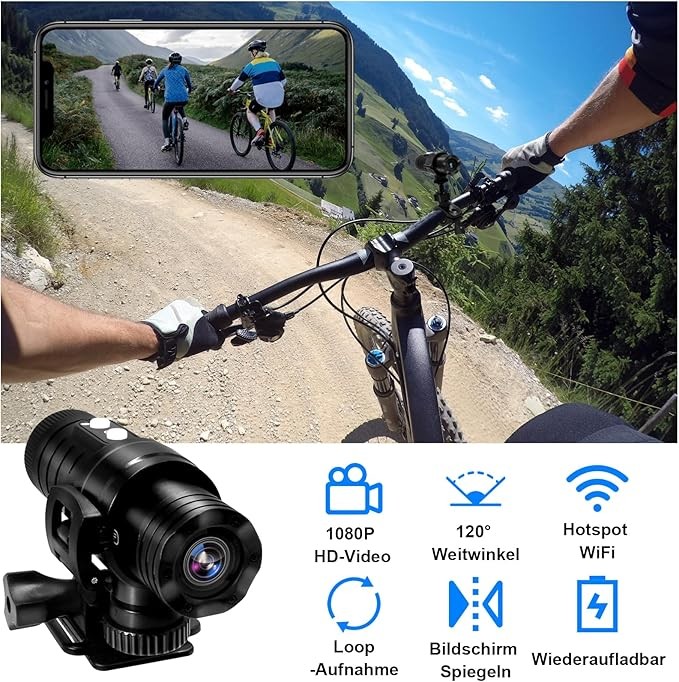 دوربین کلاه موتور TANGMI – WiFi Action Cam، کیفیت 1080P، زاویه دید 120درجه