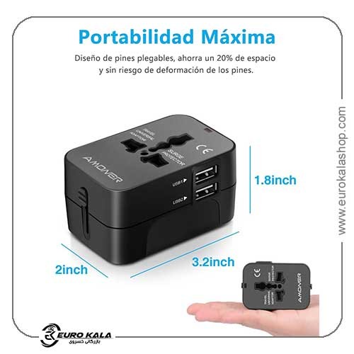 آداپتور مسافرتی یونیورسال آمونر مدل Amoner Universal Travel Plug